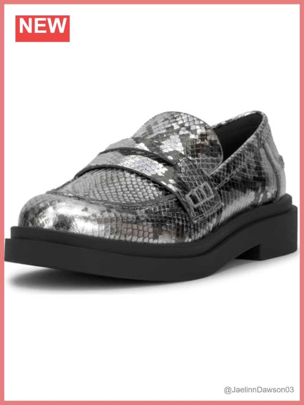 Faux Leather Loafer Flats Block Heel Pull-On Round Toe